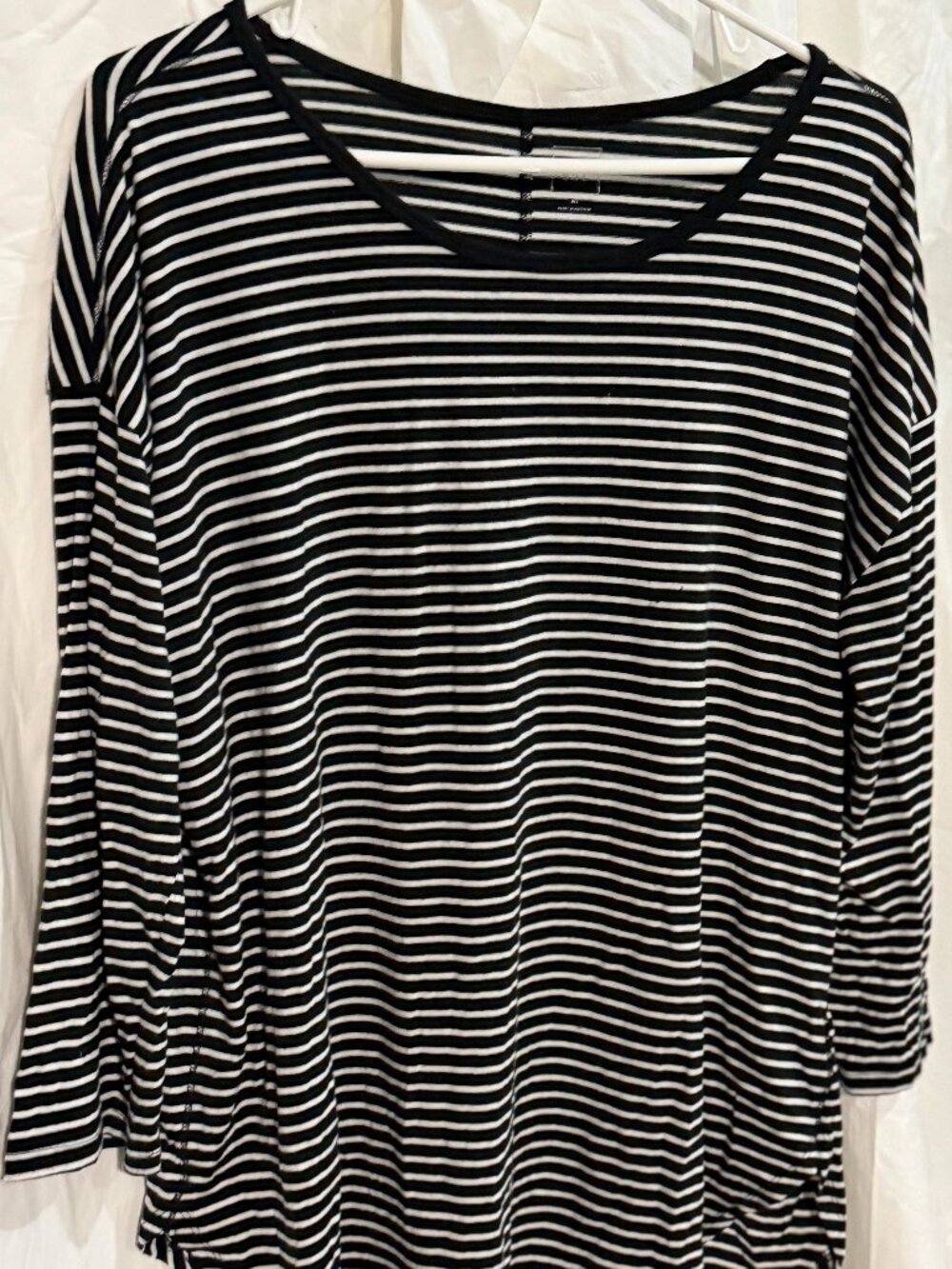 GAP - Black & White Striped Long Sleeve Tunic, SIZE - XL